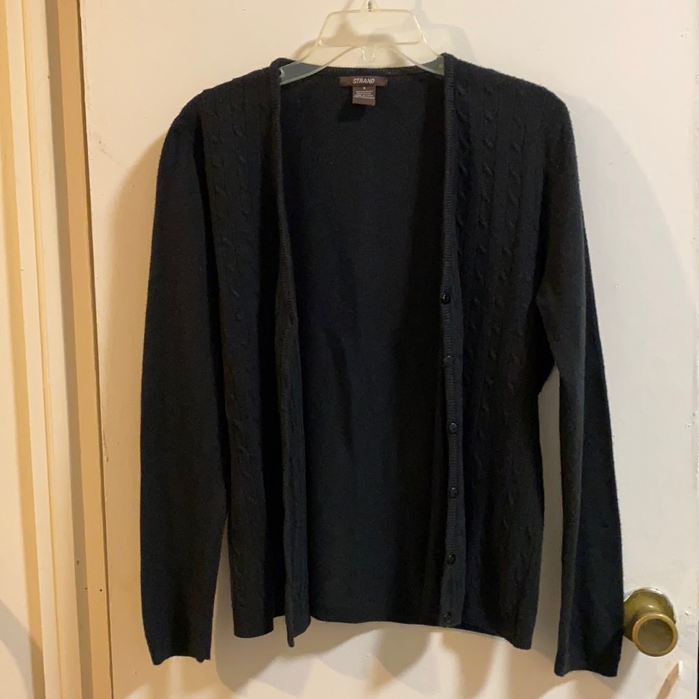 Black cable knit cardigan